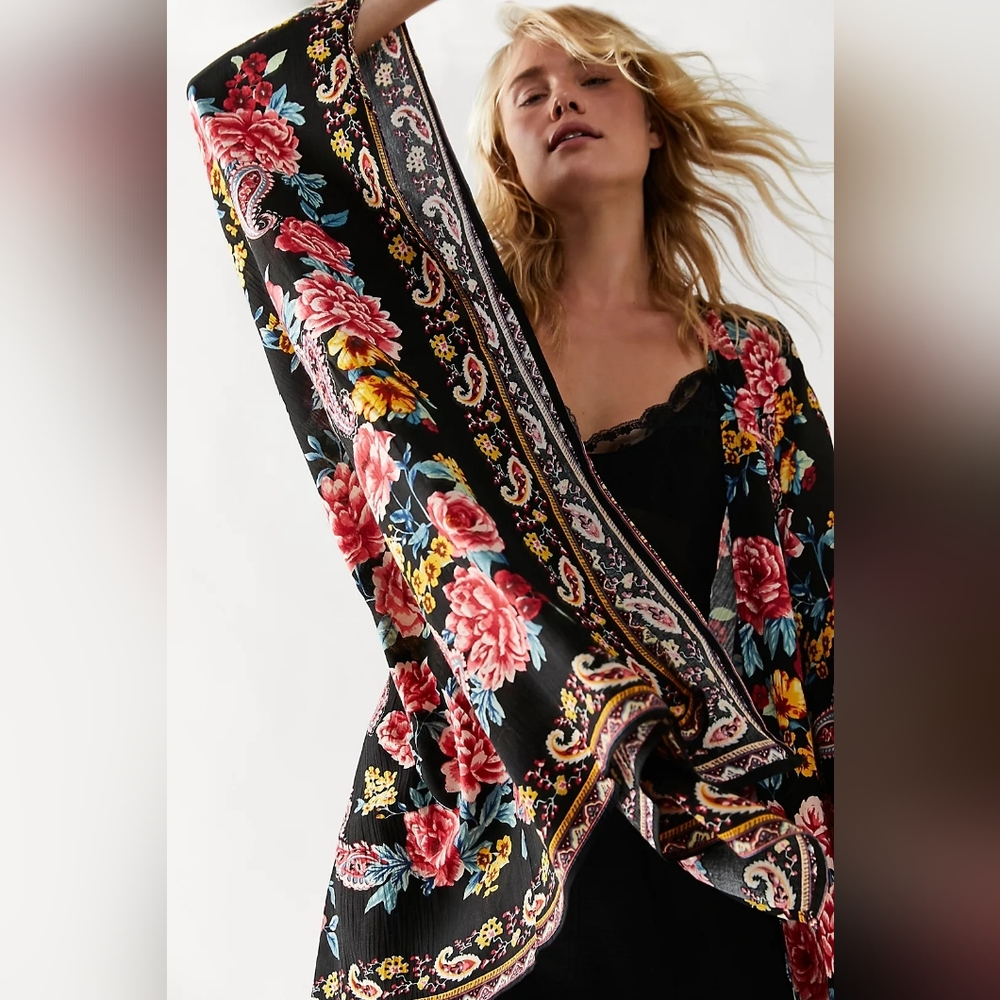 Rare NWT Free People Dynasty Floral Print Kimono Duster